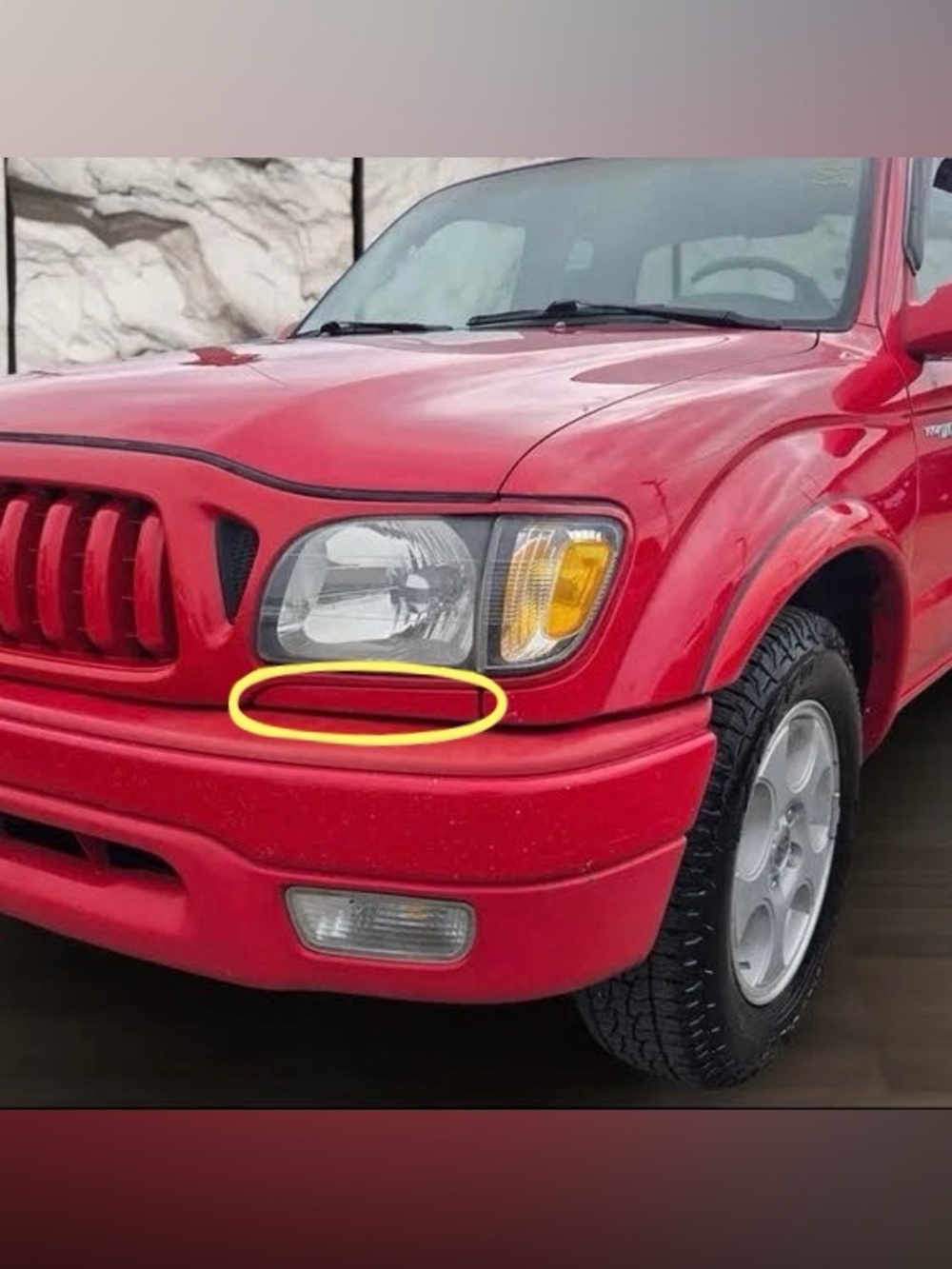 PAIR Red Front Bumper Headlight Filler Trim Panel For Toyota Tacoma (01-04)